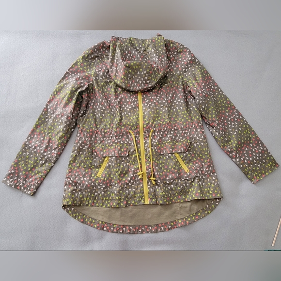 MOSSIMO SUPPLY CO Zip Up Multicolor Print Hooded Windbreaker Jacket Women's L - Picture 1 of 11